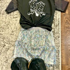 Yoody Full Skirt with Sequin Fringe for Women and Grils